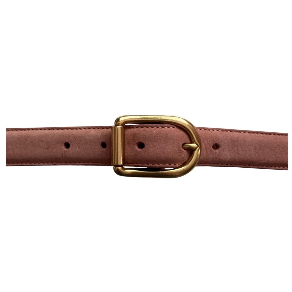 Coach Dusty Pink Leather Belt with Gold Buckle
